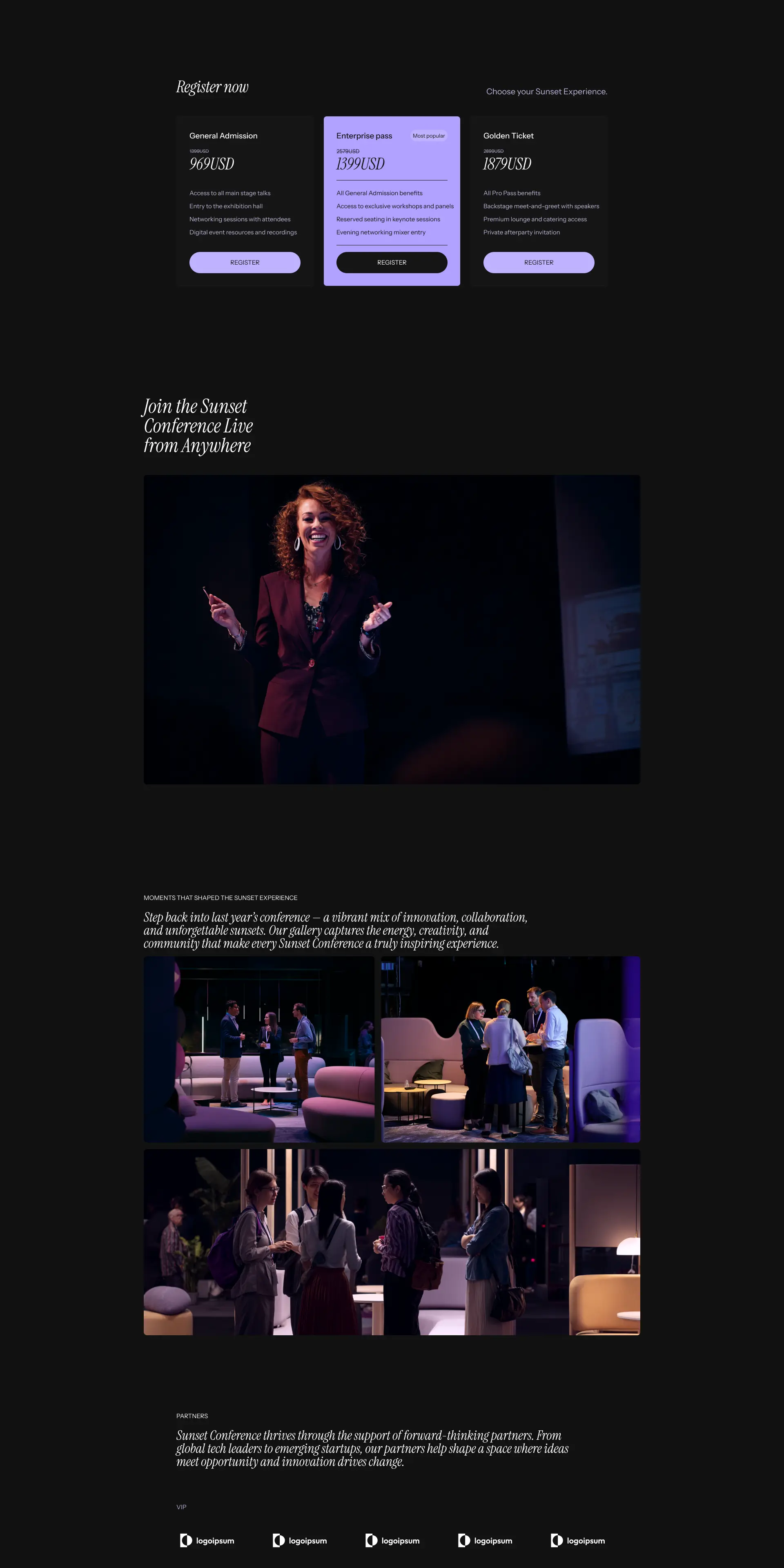 Professional event website template