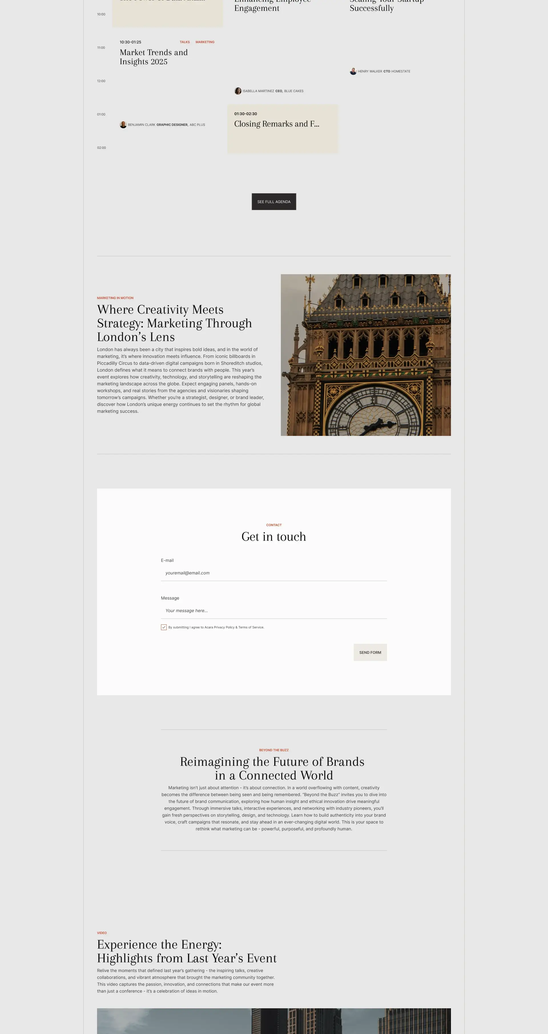 Professional event website template