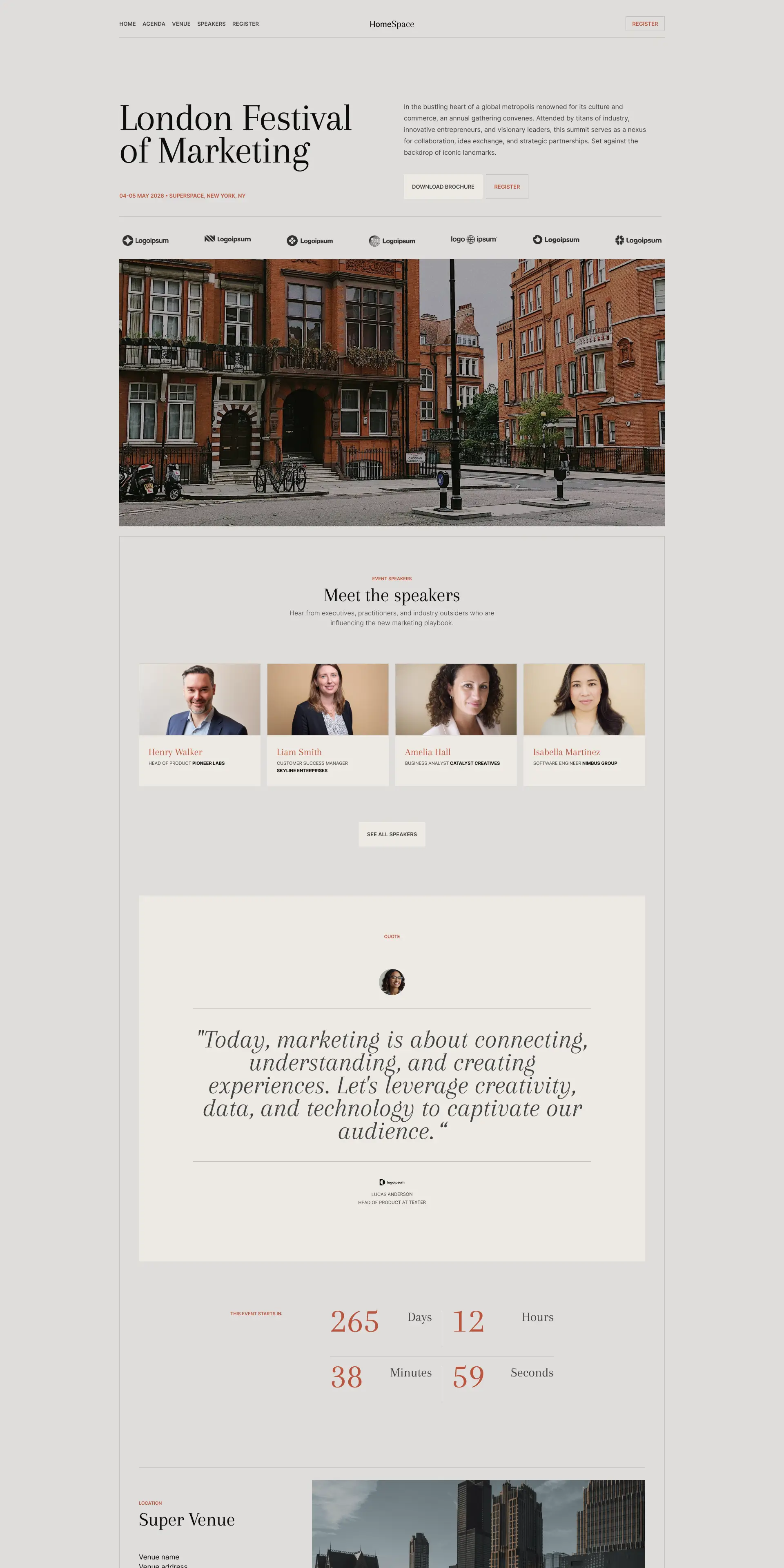 Professional event website template