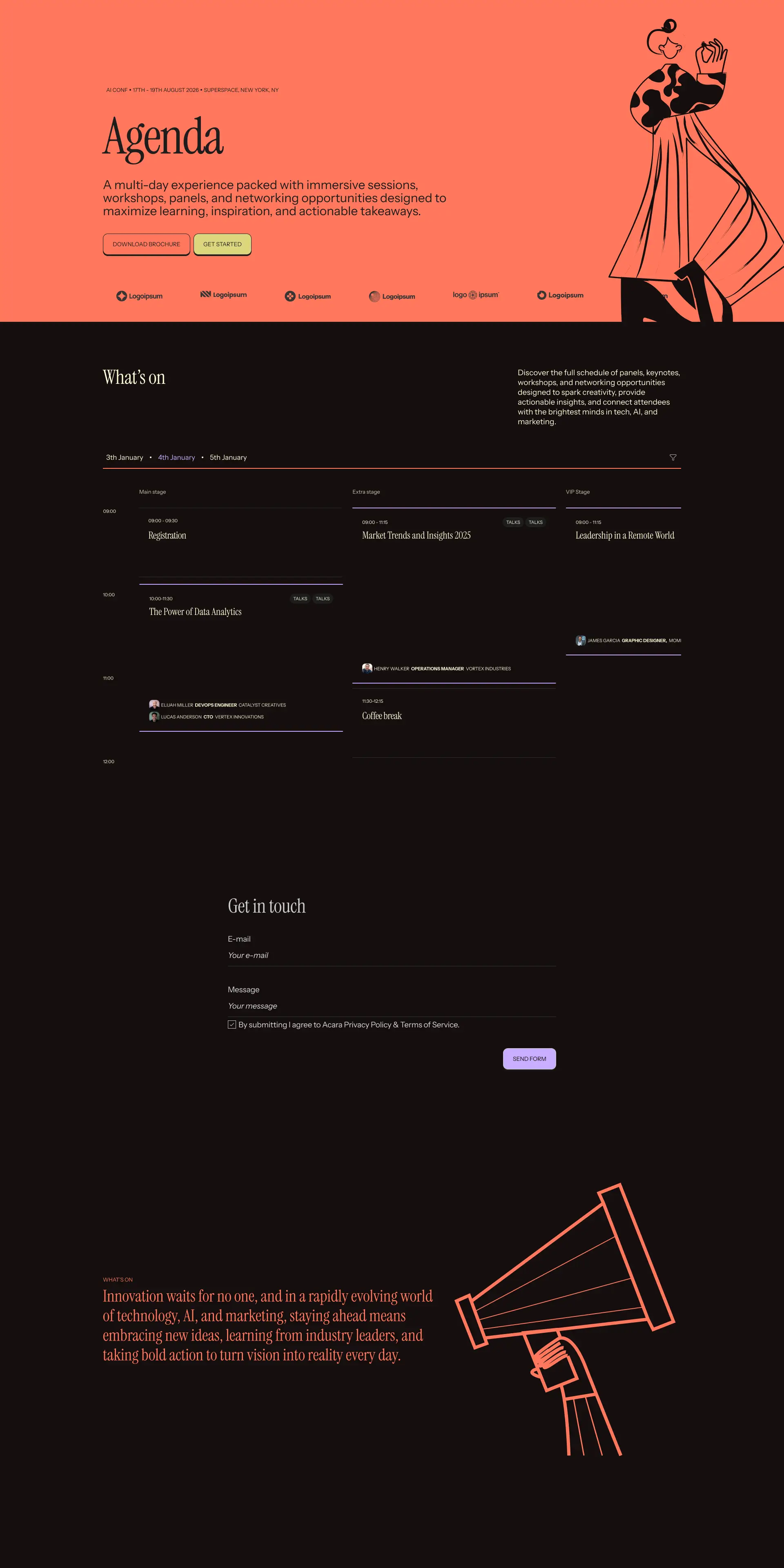 Professional event website template