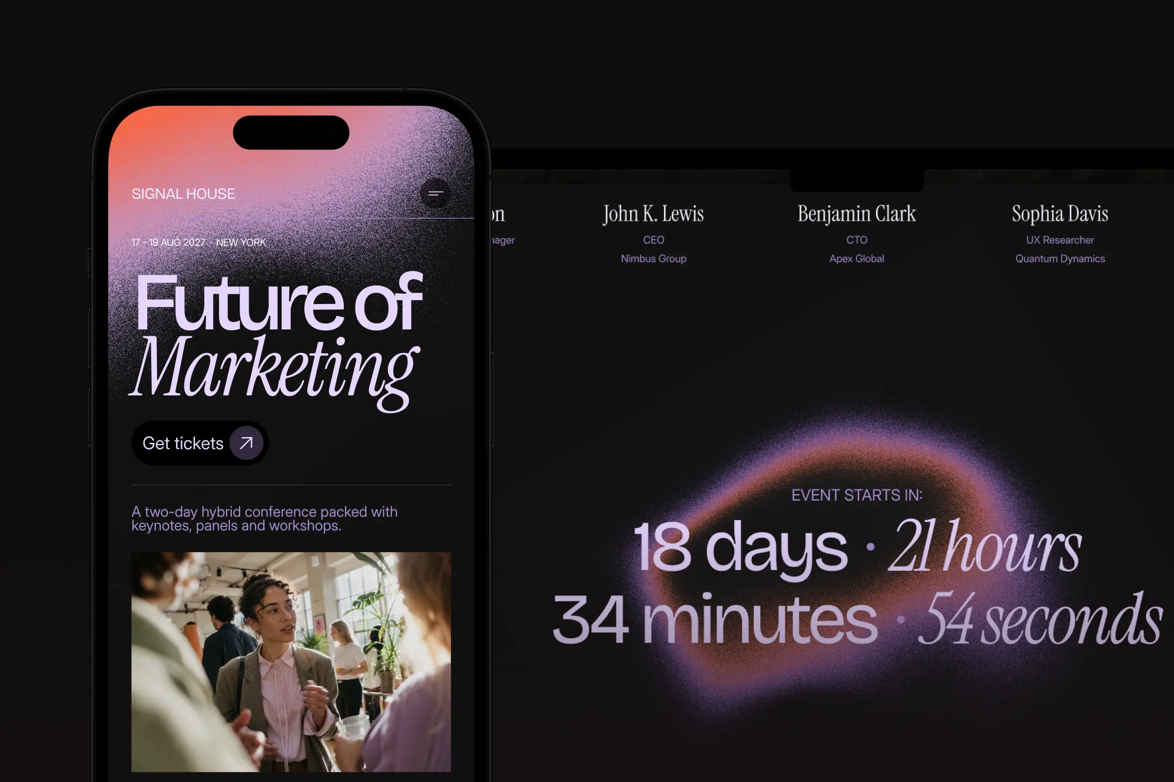 Responsive event website builder with instant setup and mobile optimization