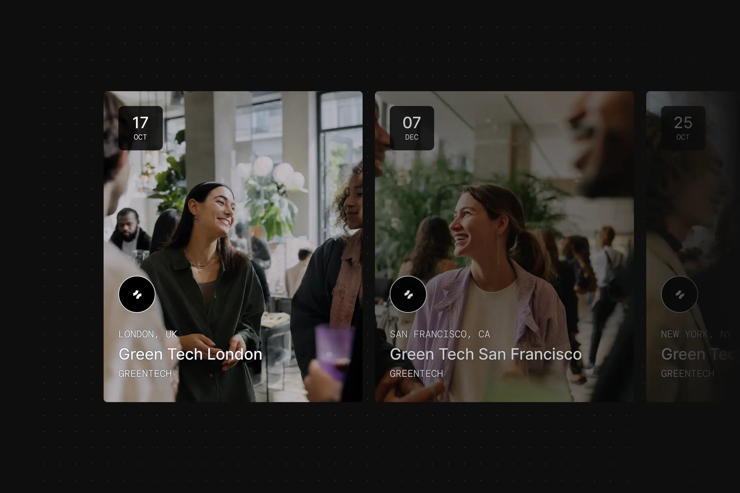 Create recurring event series with multiple scheduled dates and sessions